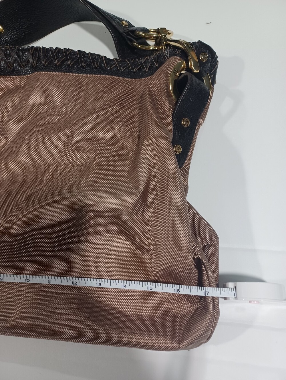 JPK Paris 75 Blush Brown Hobo with Dark Brown Leather Trim and Gold Hardware - Picture 6 of 8